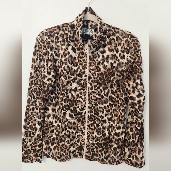 Leopard Print Jacket in Brown and Black - Picture 3 of 6